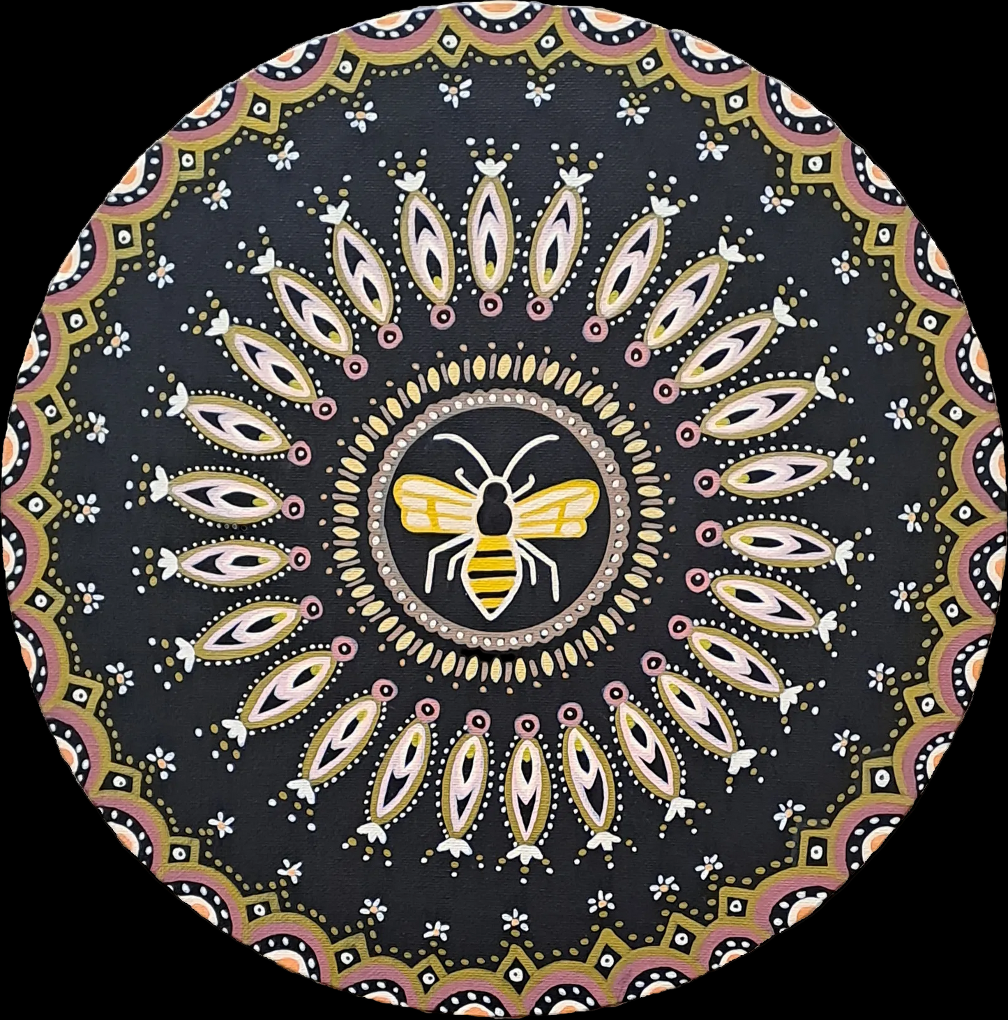 Mandala Abondance- Disponible uniquement en Suisse - Peinture avec mantra au dos