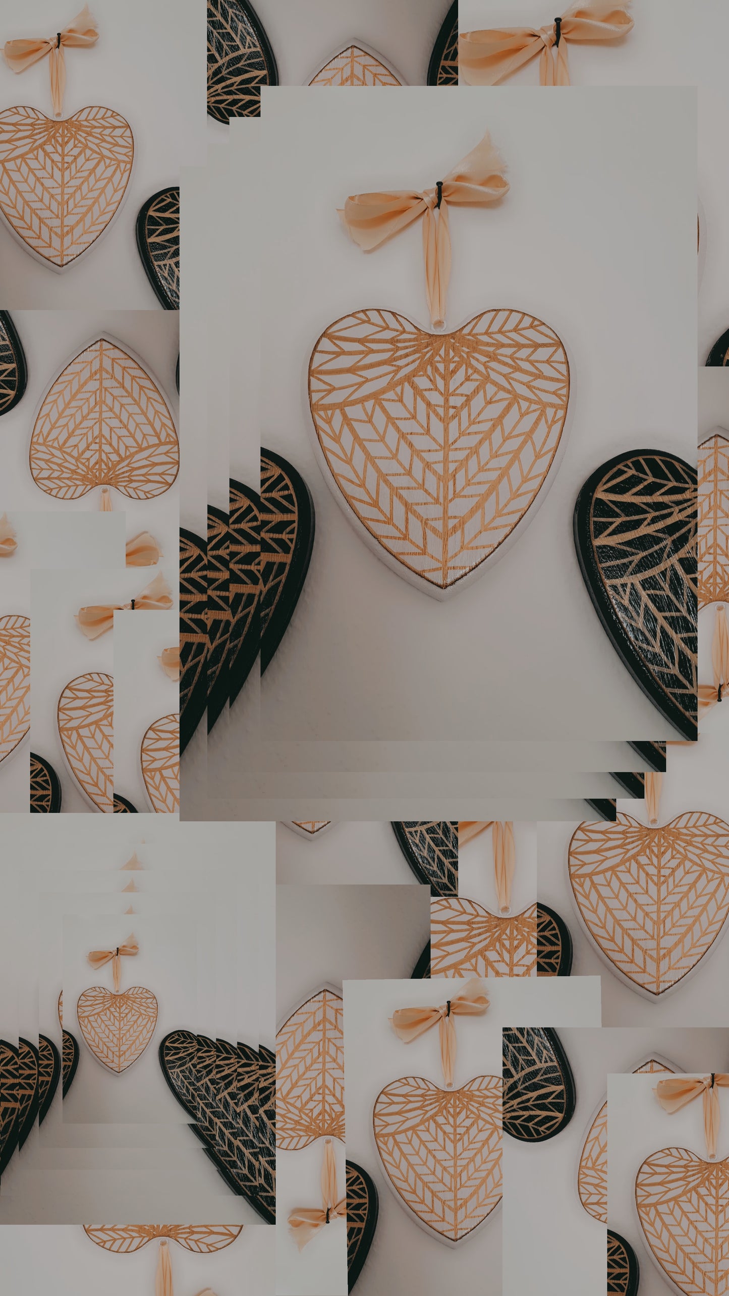 Coeur angélique - noir/or