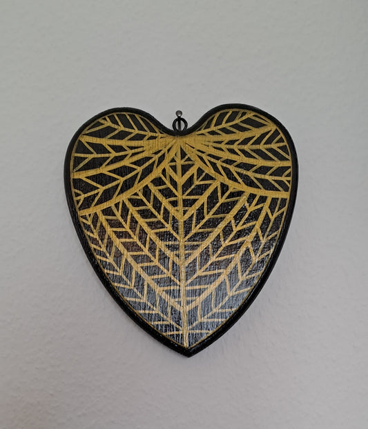 Coeur angélique - noir/or