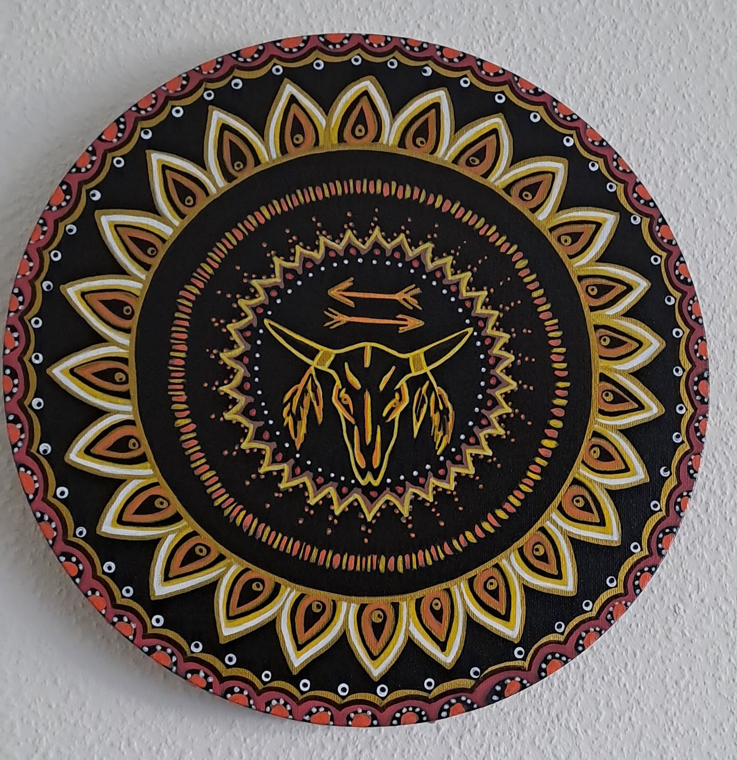 Mandala - Totem de puissance - crâne et flèches