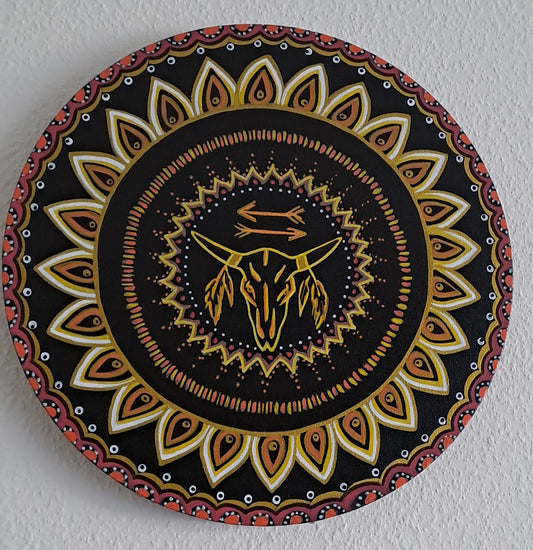 Mandala - Totem de puissance - crâne et flèches