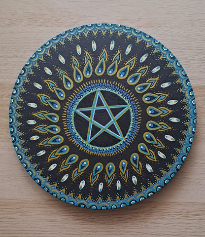 DISPONIBLE POUR EXPO OU VENTE -Peinture acrylique originale et unique de 30cm avec mantra au dos