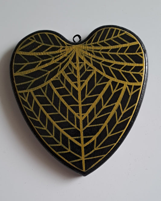 Coeur angélique - noir/or