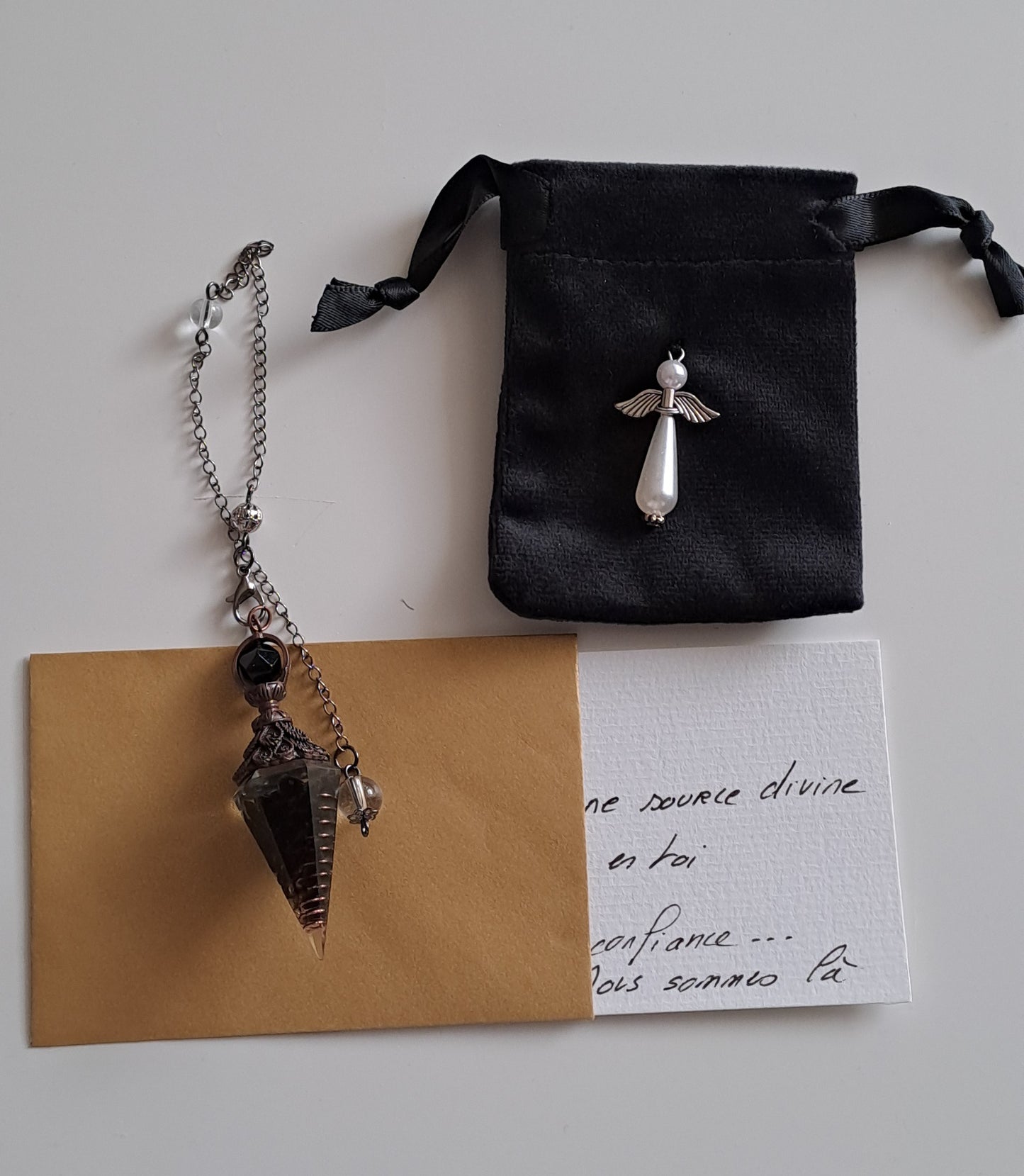 Pendule Vintage avec pochette et message
