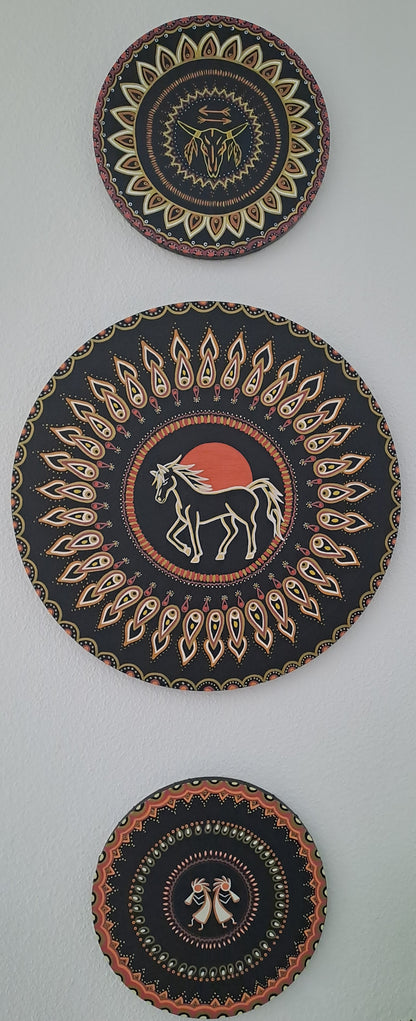 ⚠️ TOUJOURS DISPONIBLE POUR EXPO OU VENTE PRIVÉE - ME CONTACTER".Peinture acrylique originale et unique de 50cm avec mantra au dos