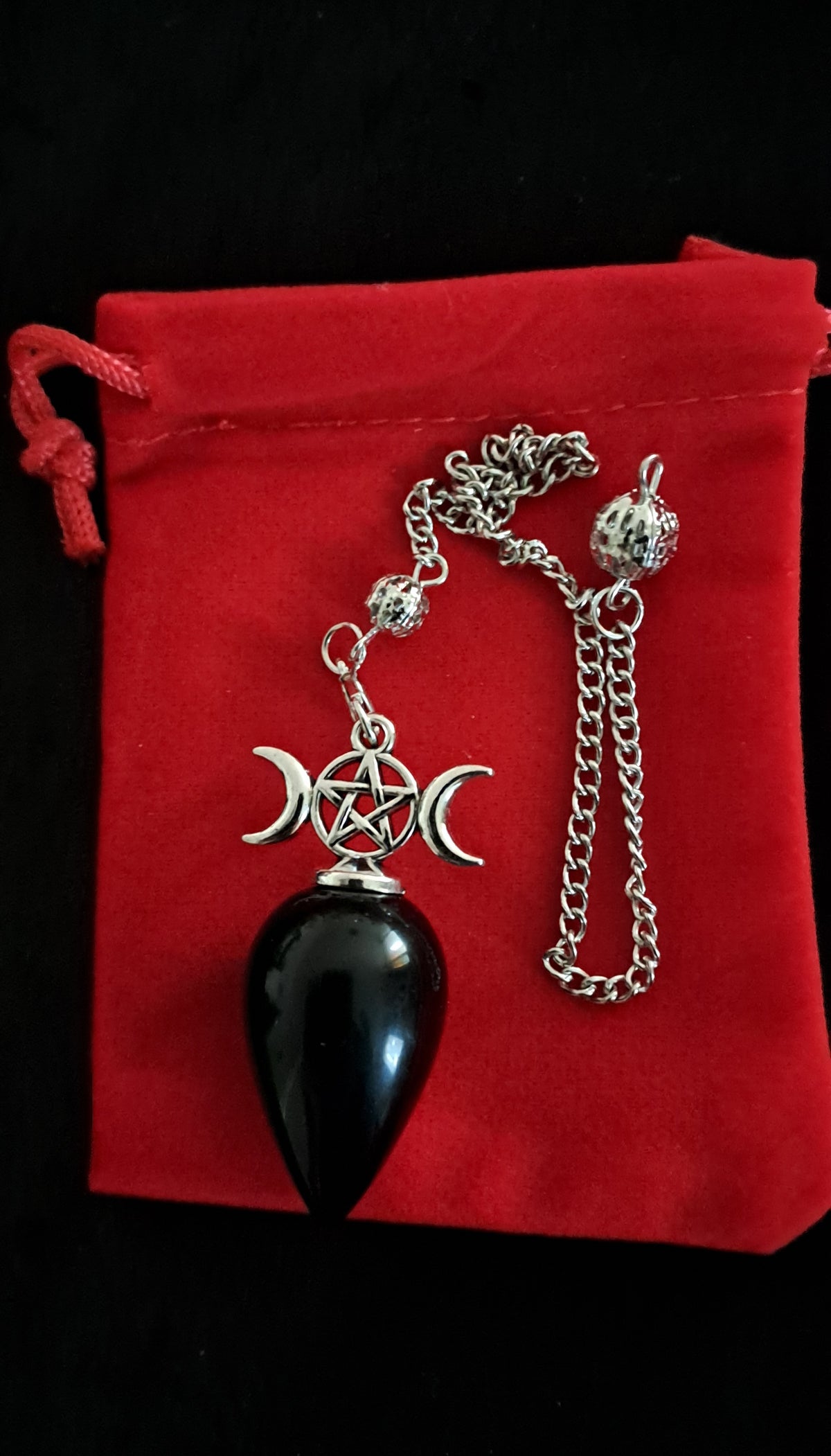 Pendule en Obsidienne Triple Lune et Réponse à une question
