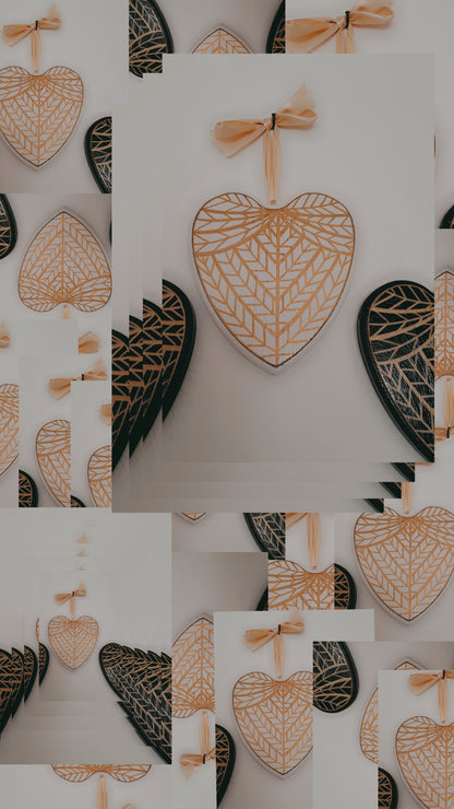 Coeur angélique - noir/or